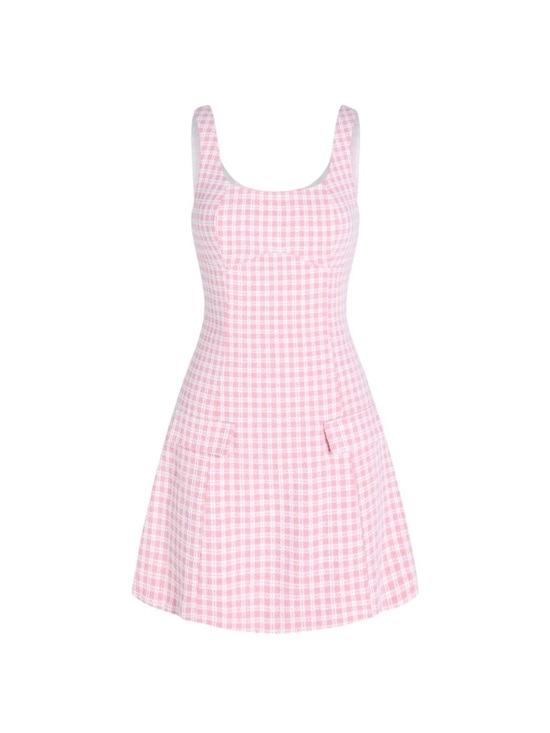 Cider Dresses & Skirts - NWT Cider Pink Gingham Pocket Detail Mini Tank Dress Sz L